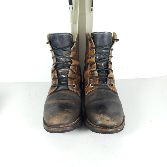Bed Stu Protege Men\'s US8 Brown Leather Distressed Cap Toe Trek Combat Boots main image 6